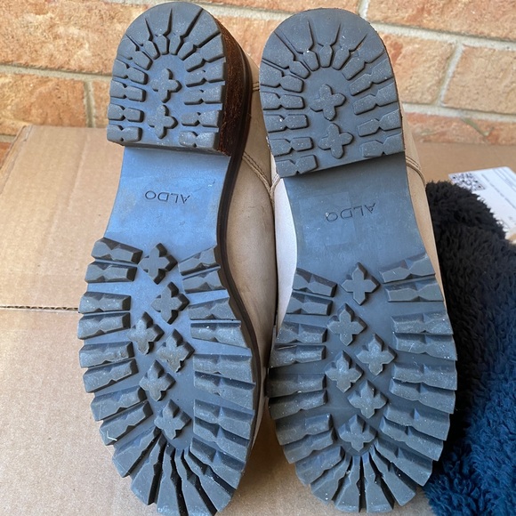 Aldo Jollyra Beige Sherpa/Winter Combat Boots - Picture 7 of 8